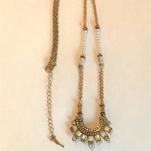 Brass Necklace w/Semi-Circle Pendant